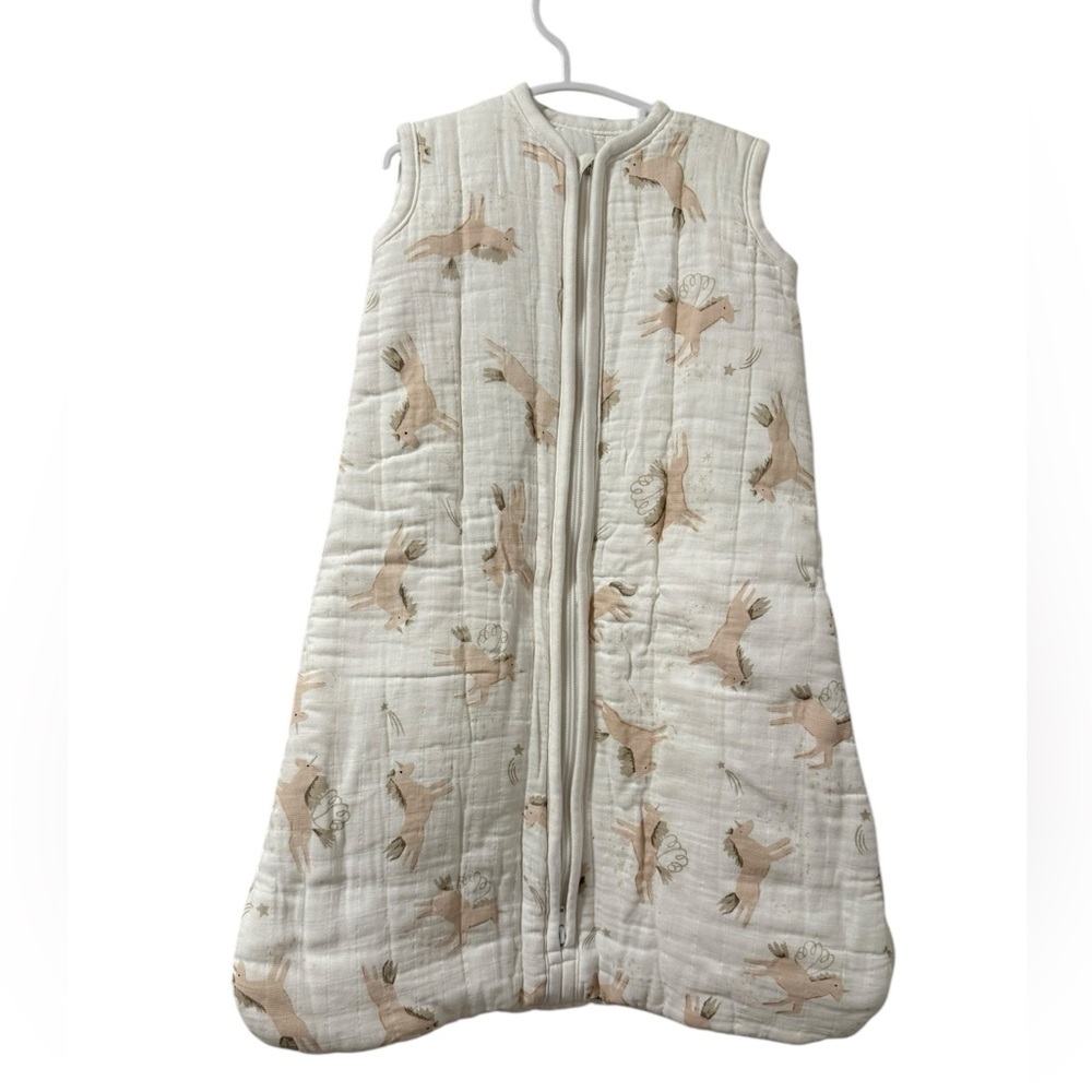 Pottery Barn Baby MILA WEARABLE BLANKET UNICORNS horses Med 6-12MO sleepsack